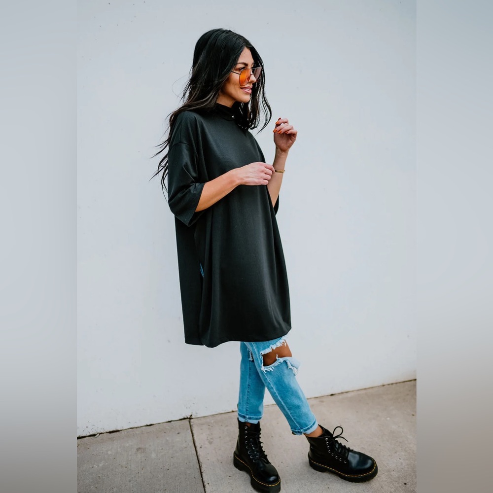 Dressed in Lala black oversized shirt